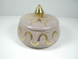 Vintage Cheryl Wolff Ceramic Speckled Rose TRINKET BOX